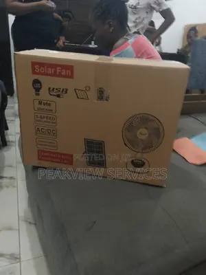 Charweek Durable Solar Table Fan - Works Day Night