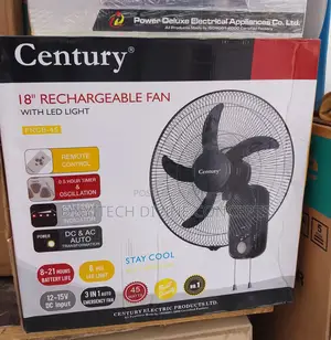 Original Century Rechargeable Wall Fan With Led Light