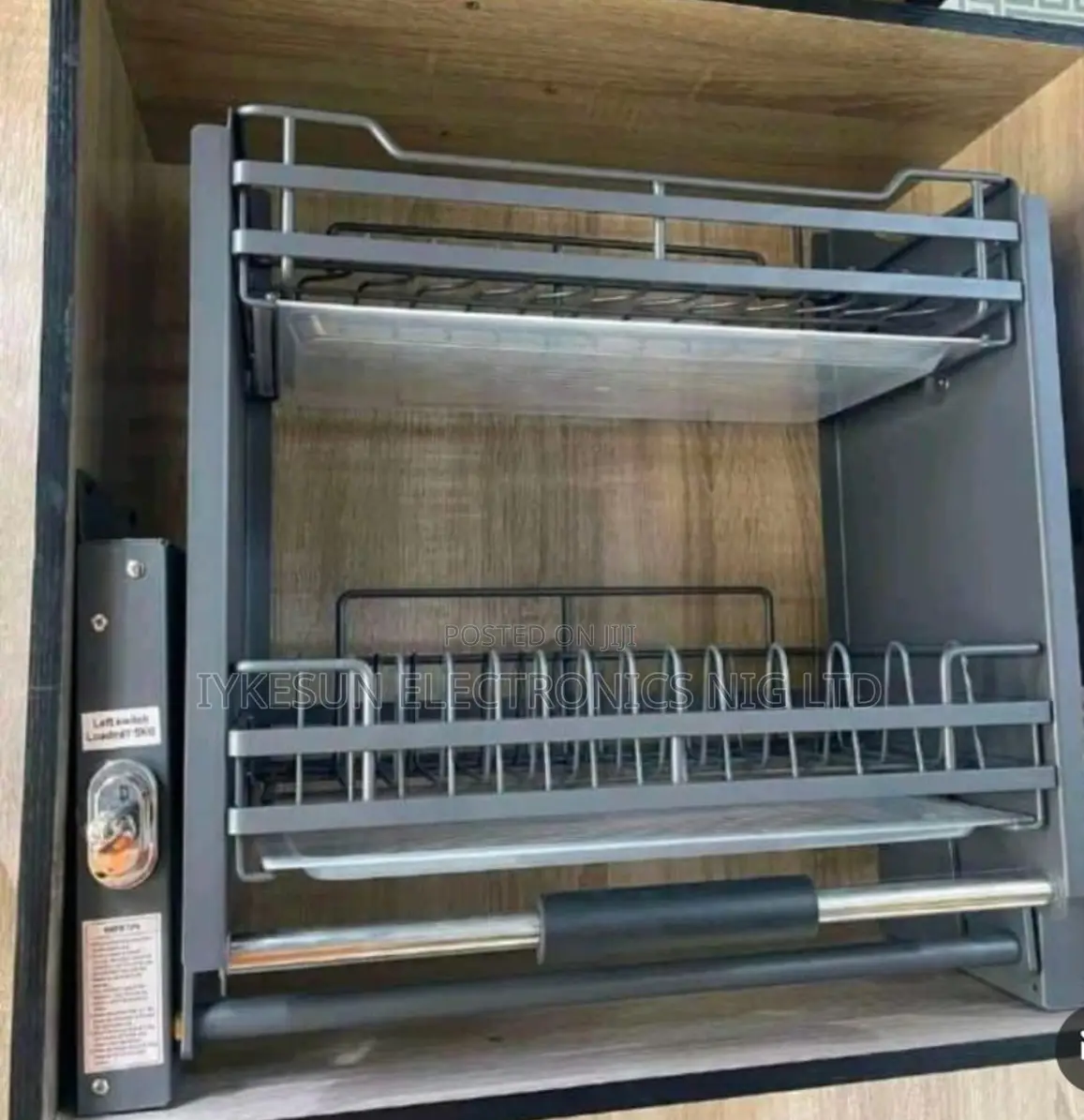 Original 60cm Inbuilt Cabinet Grey Pull Down Plate Rack Etc.