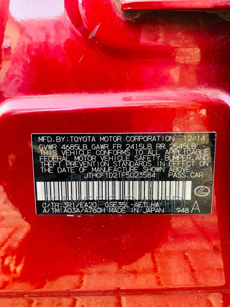 Lexus IS 250 4WD 2015 Red