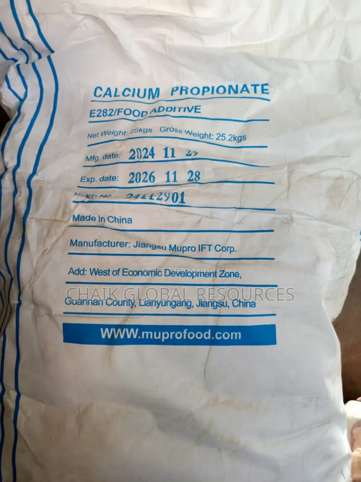 Calcium Propionate 25 Kg