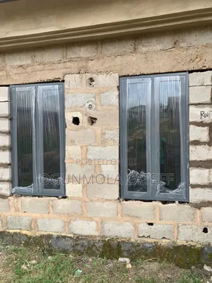 Grey Aluminum Casement Window With Net