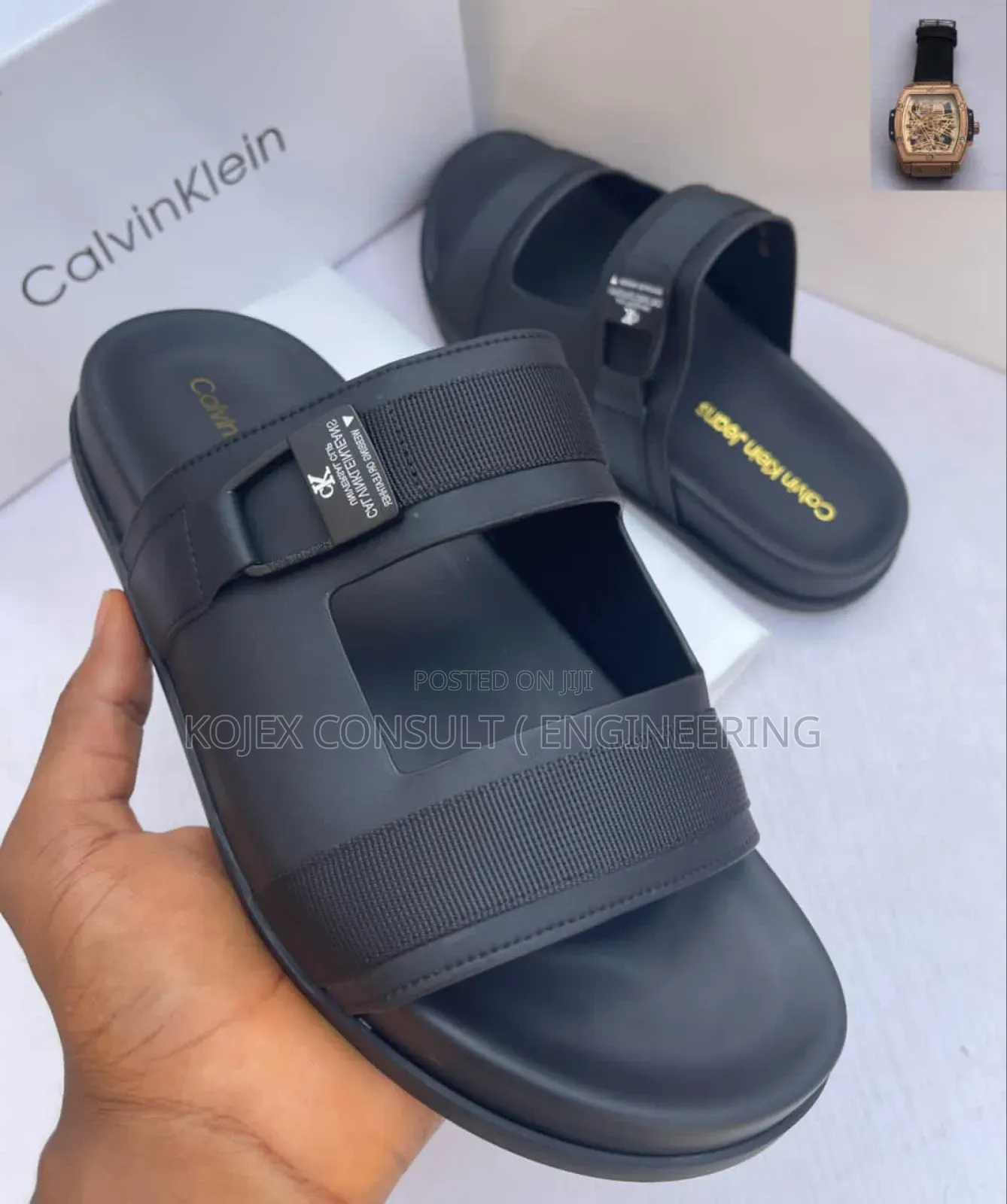 Calvin Klein Black Slides