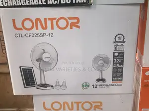 Lontor 12-Inch Rechargeable Table Fan