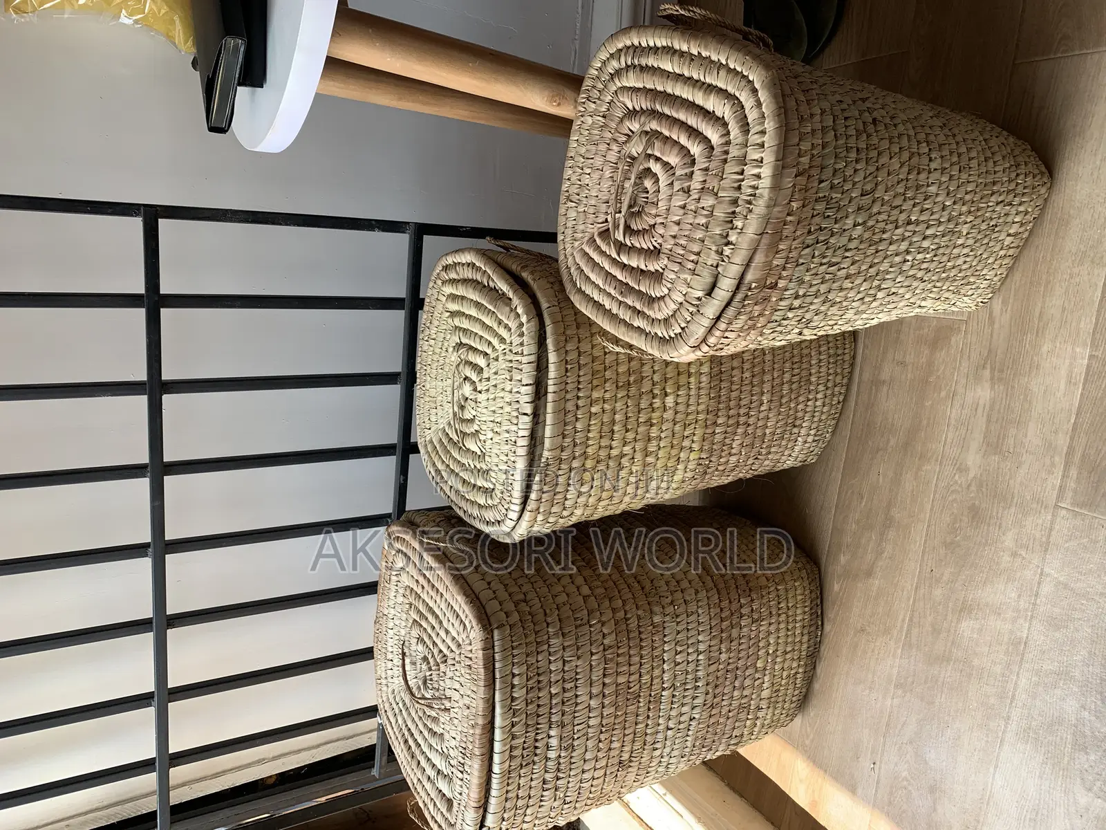 3 in 1 Rattan Laundry Basket Gift Raffia Basket