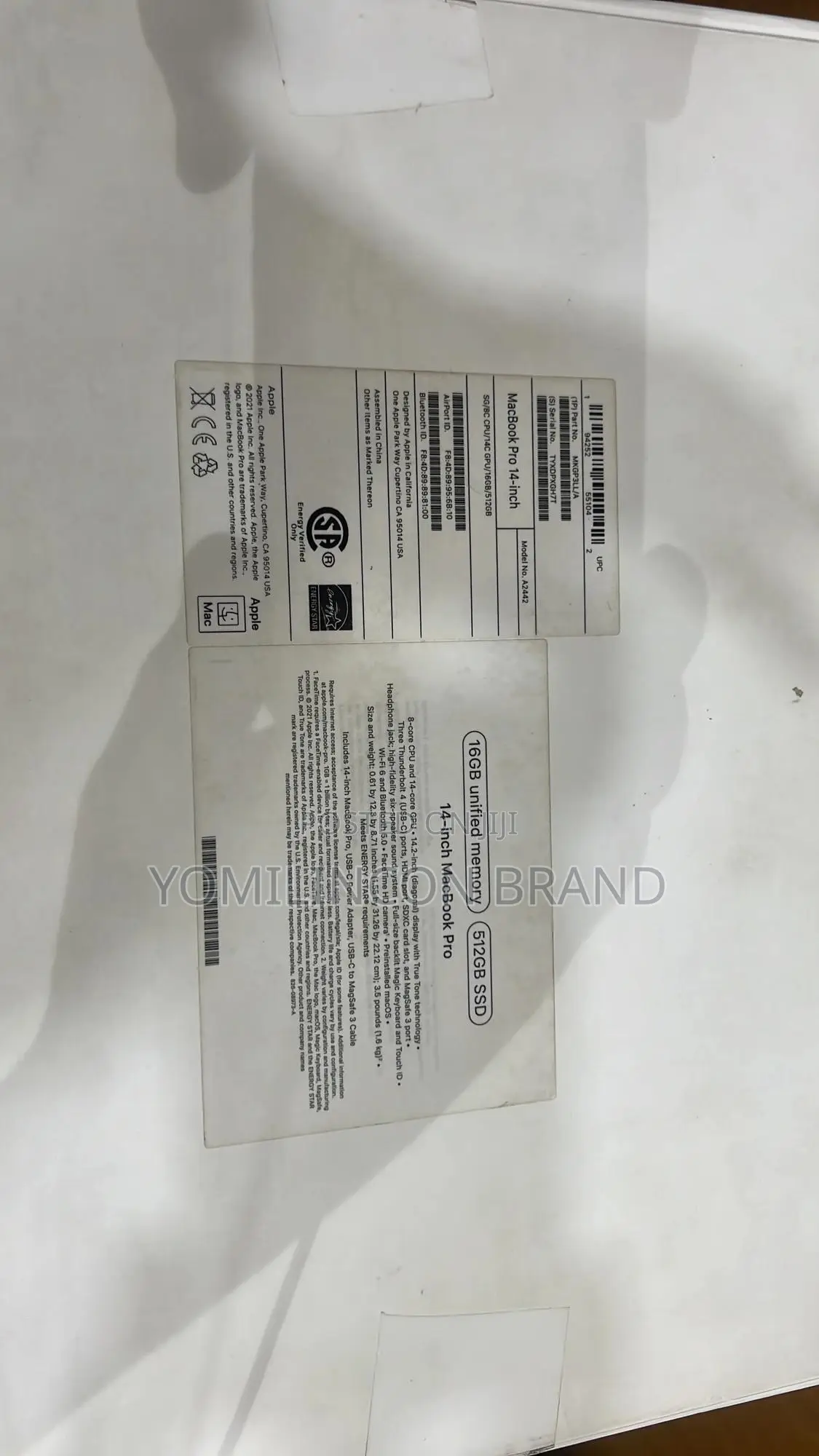 Laptop Apple MacBook Pro 2020 M1 16GB Intel Core M SSD 512GB
