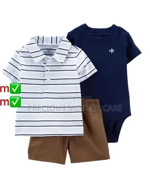 Photo - Baby Carter's Body Suit,Polo T Shirt and Chinos Cloth Set