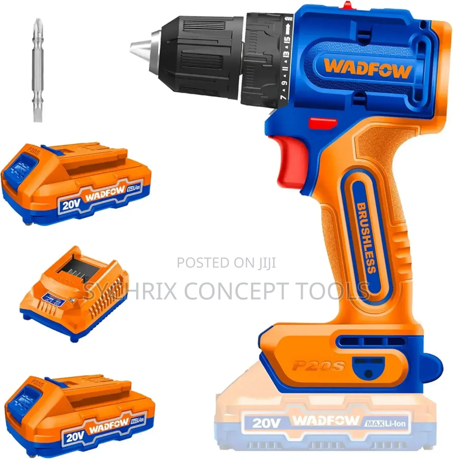 Cordless Drill, Brushless Motor 2 Batteries