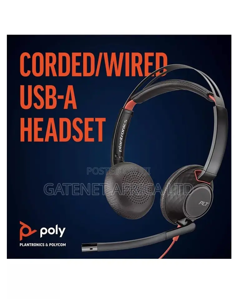 Hp Poly 5220 Wired Headset for Pc/Mac, Mobile via Usb-C