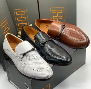 Oggi White, Black, Brown, Leather Shoes