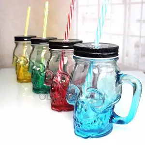 Glass Skull Mason Jar
