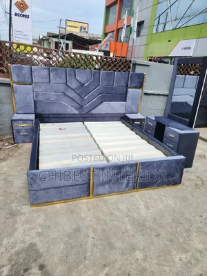 Executive 7by6 Bed With Luxury Side Drawers and Dresser.