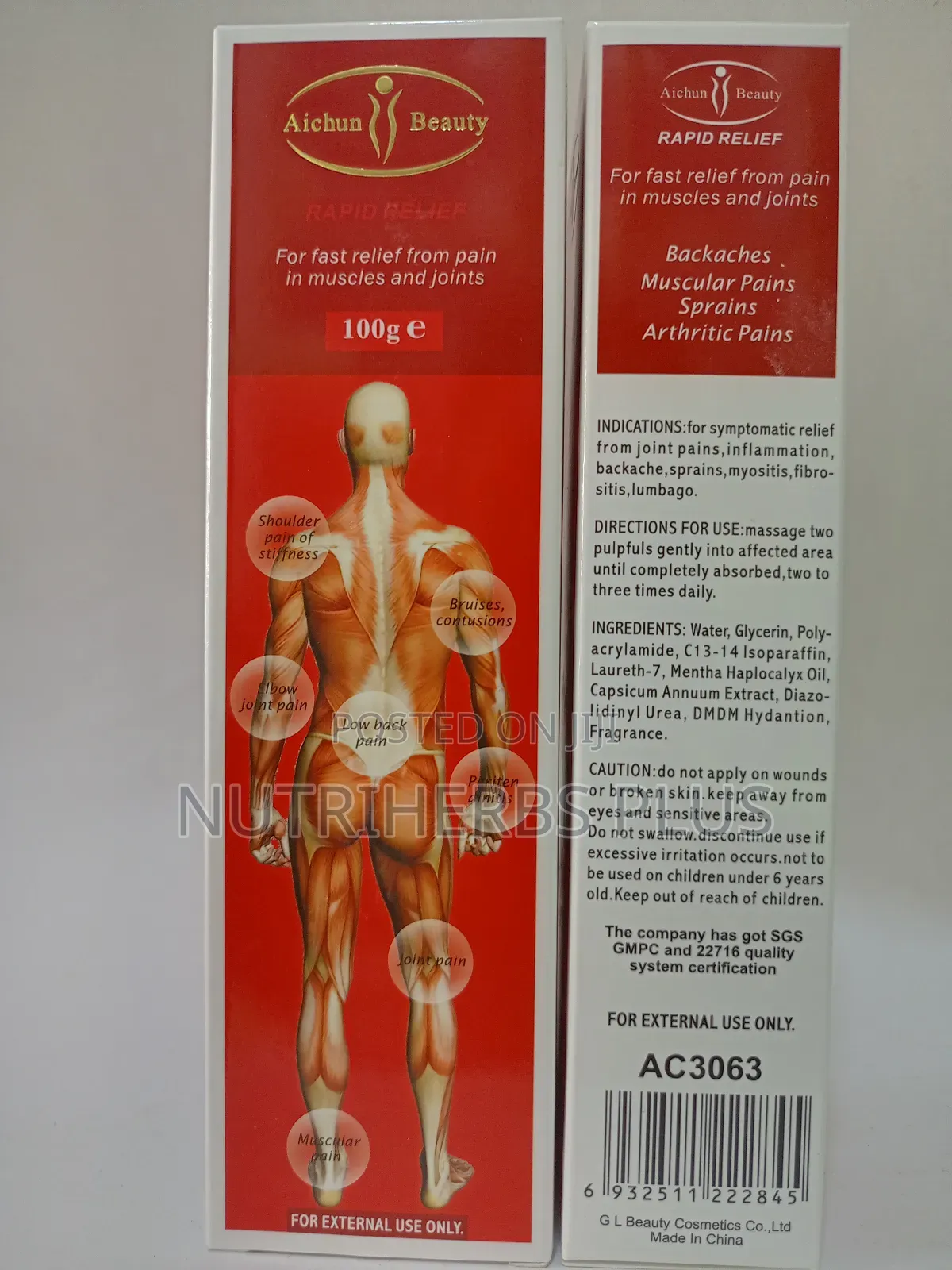 Quick Rapid Relief Cream for Muscles and Joints