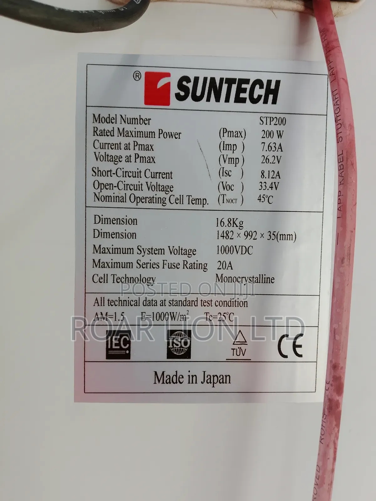 200w Suntech Solar Panel 72cells