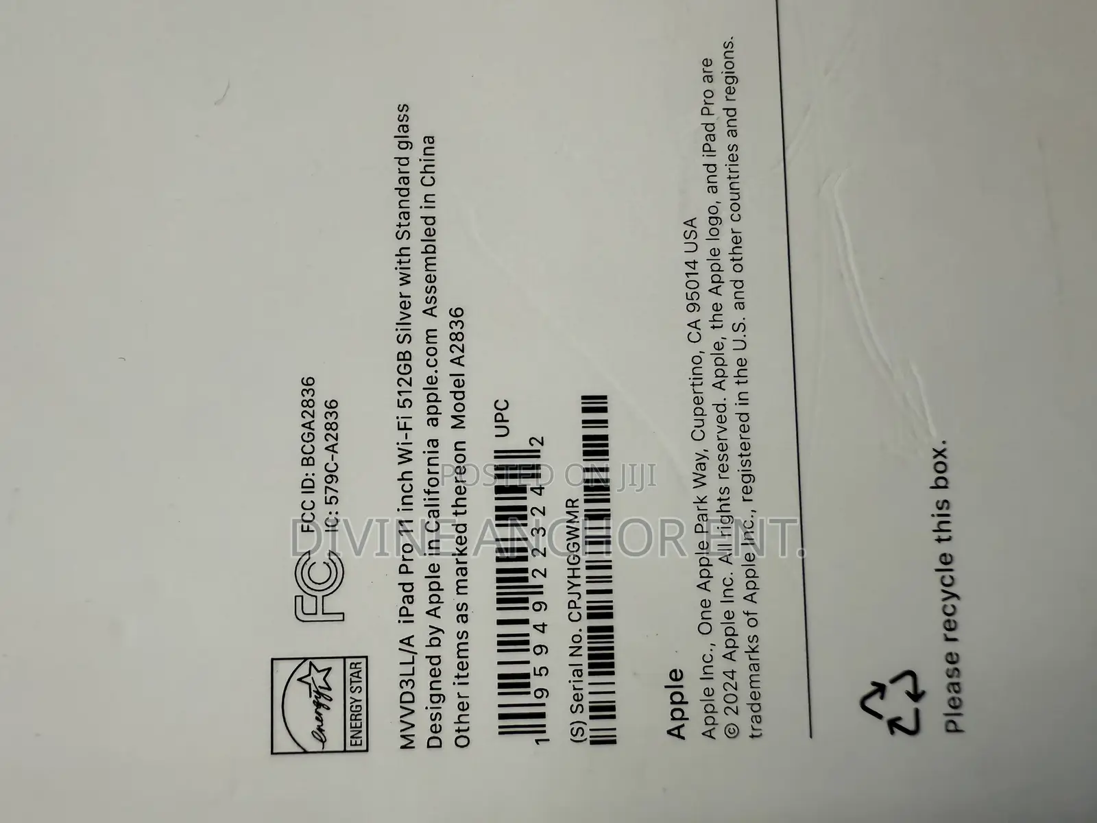 New Apple iPad Pro 11 (2024) 512 GB Silver
