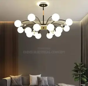 Nordic Crystal Chandelier E27 Lamp Holder Glass Postmodern