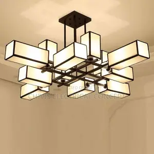 New Chinese Golden Hardware Living Room Led Chandelier Simp