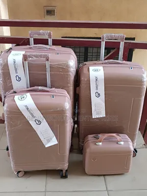 Set 4 Nude Gp Unbreakable Rubber Luggage Boxes Wit Antitheft