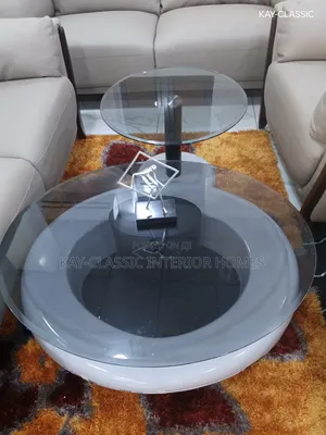 Center Table Glass Top One Side Stool