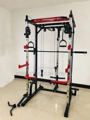 Photo - Commercial Squat Rack With Smith Machine Cable Crossover