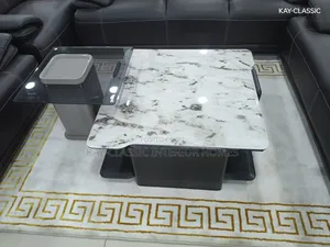 Square Mable Center Table With One Stool