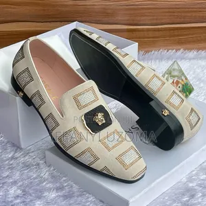 Exclusive Versace Cream Color Luxury Shoe