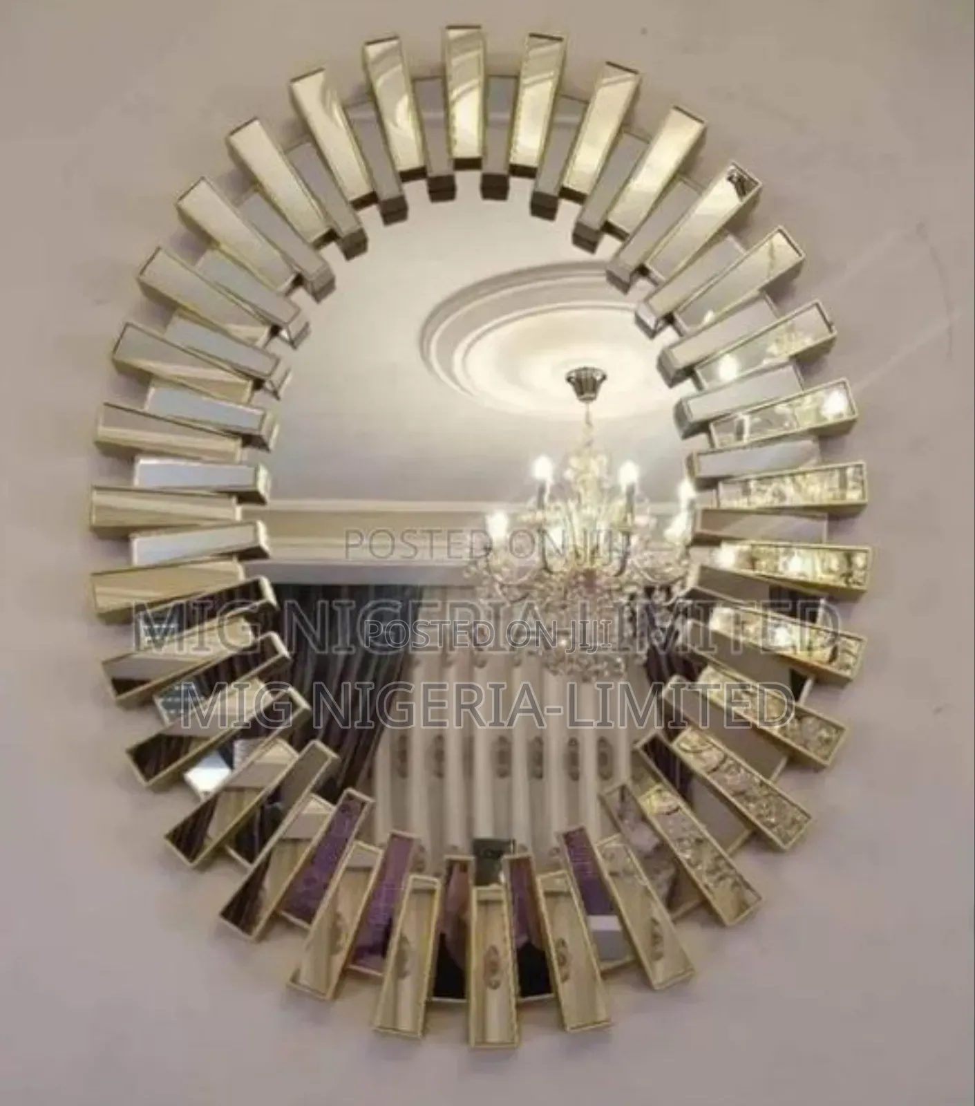 Starburst Gold Rectangular and Oval Modern Decor Wall Mirror