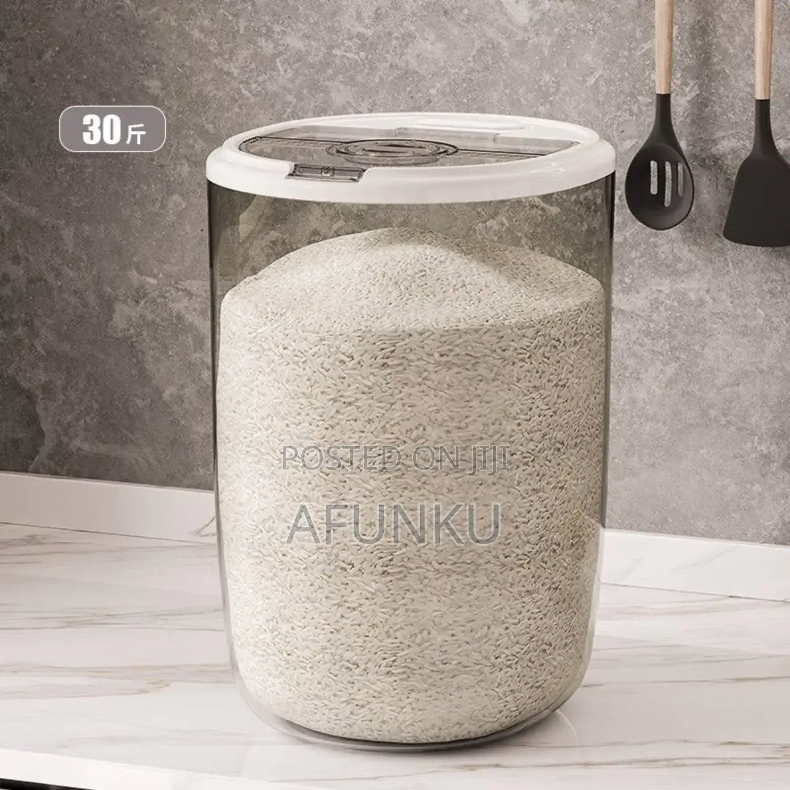 30kg Thick Acrylic Rice Container