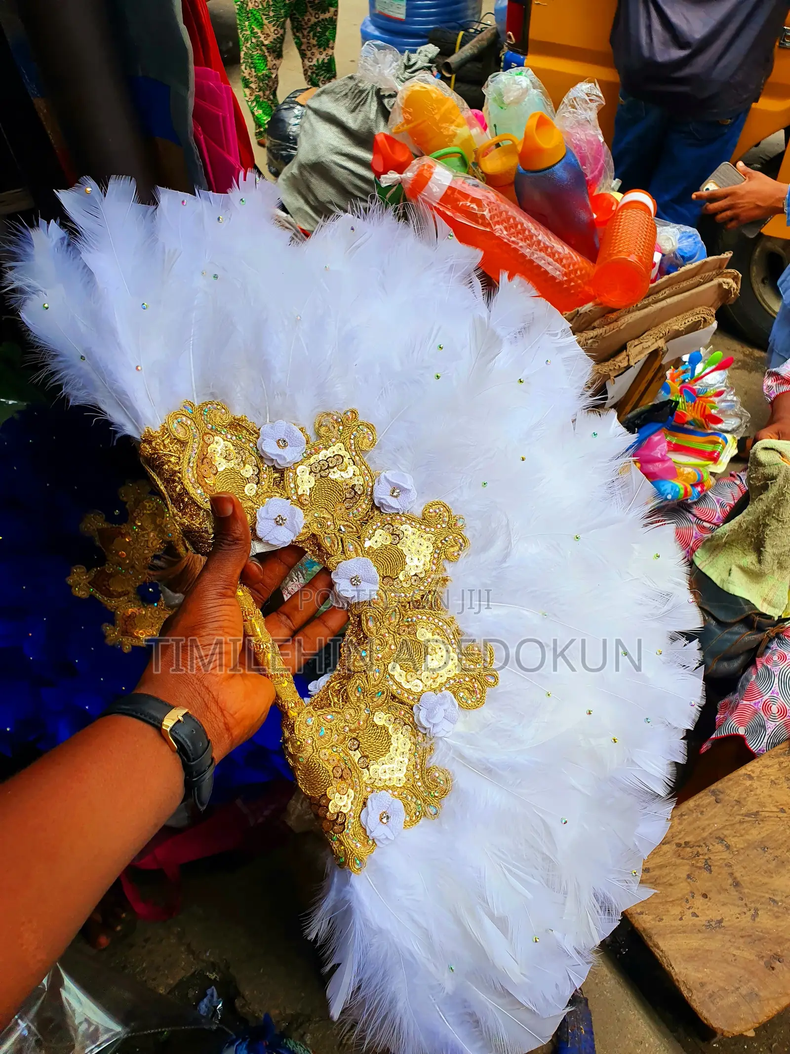 African Feather Hand Fan