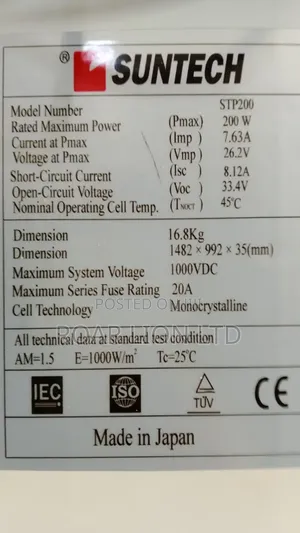 200w Suntech Solar Panels 72cells