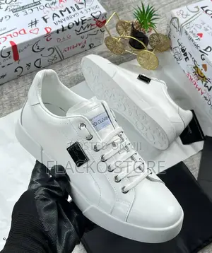 Original Dolce & Gabbana White Leather Sneakers