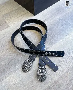 New Luxury Chrome Heart Leather Belt