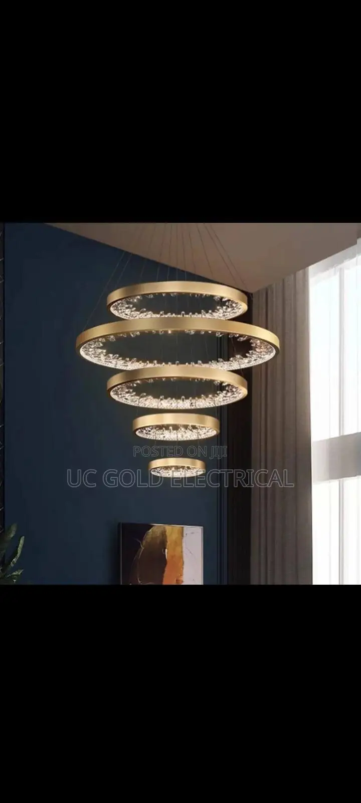 Duplex Stairs Chandelier Modern Luxury Rings Crystal
