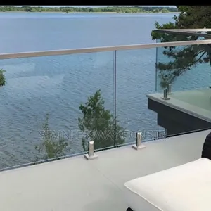 Tampered Plain Glass Railing Balcony Near Lake