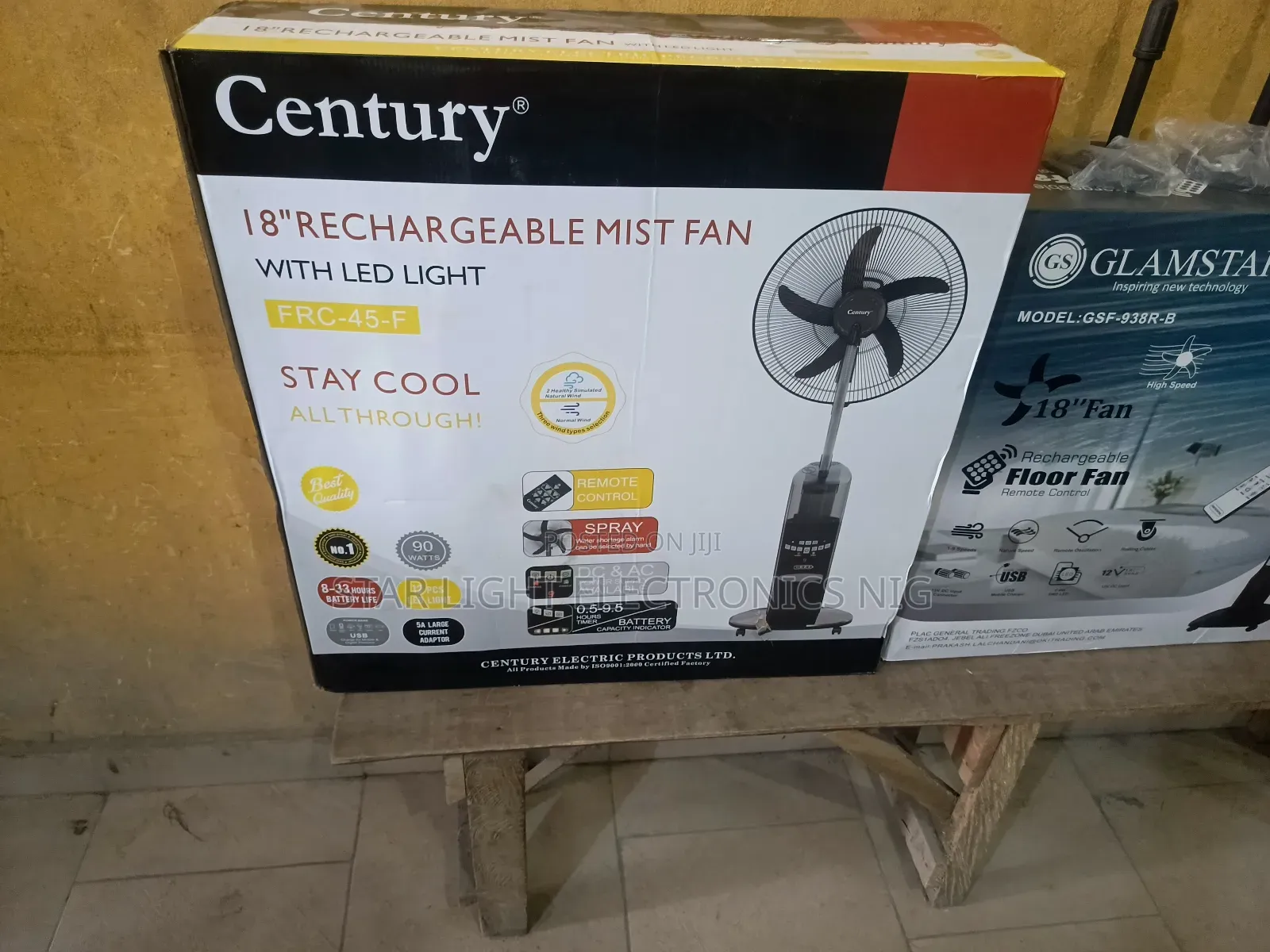 18 Inches Rechargeable Mist Fan Century