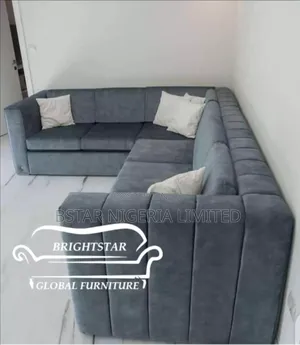"Contemporary Velvet U-Shaped Sectional Sofa in Slate Gray