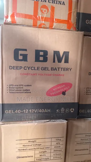 GBM Deep Cycle Gel Battery 40ah