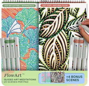 Usa Lifelines Flowart Activity Pad 2-pack - Guided Dot Art