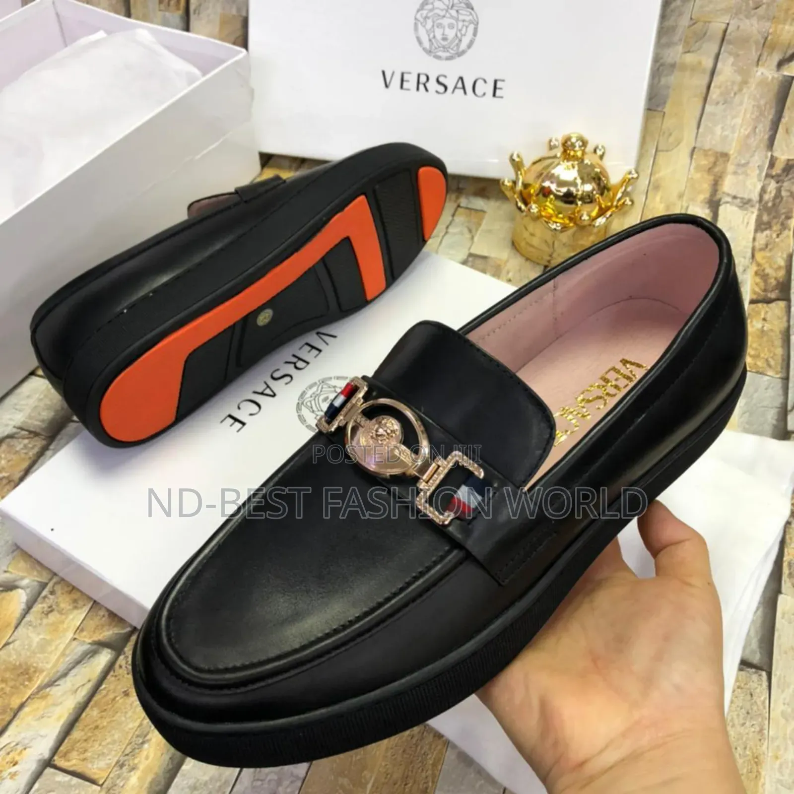 Versace Leather Flat Shoes