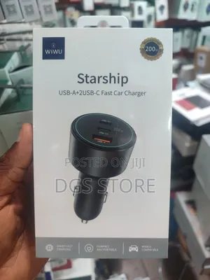 Wiwu Starship Usb a + 2 Usb C Fast Car Charger 200w