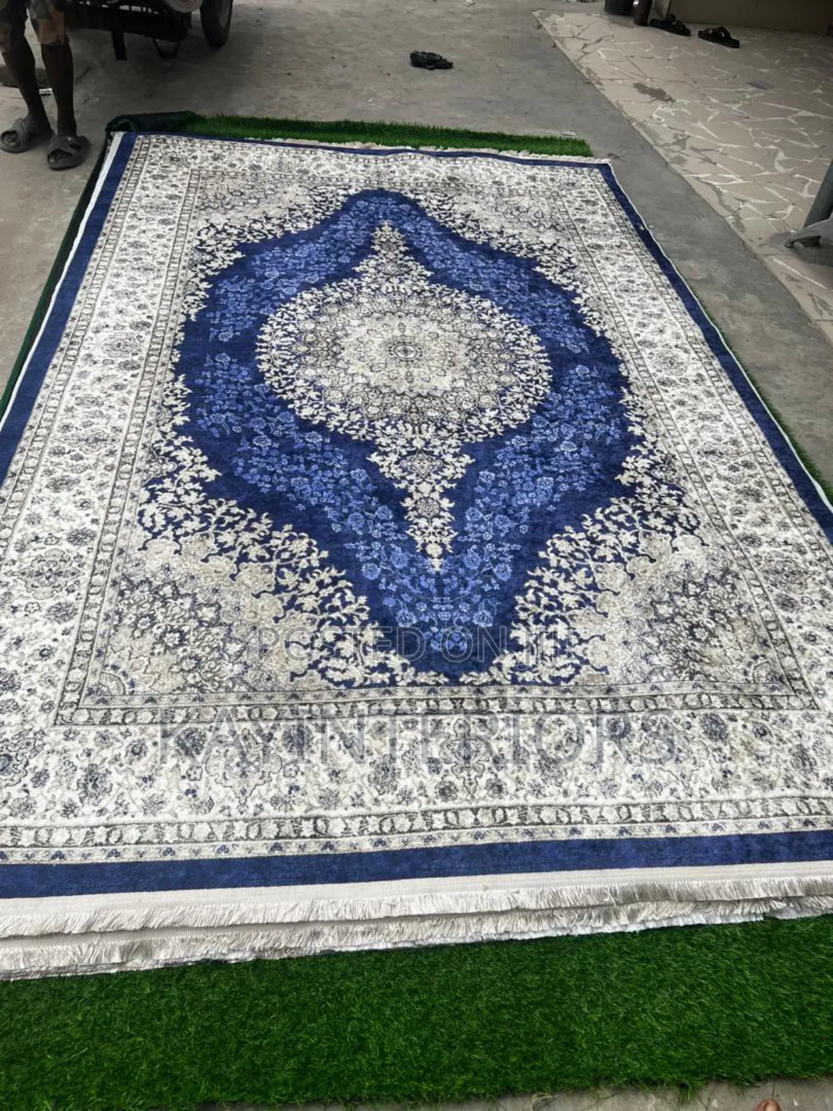 7 by 10 Mixed Blue Turkish Center Rug