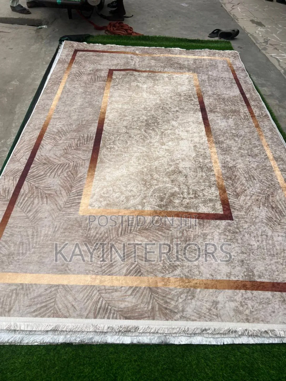 7 by 10 Gold Mixed Turkish Center Rugs