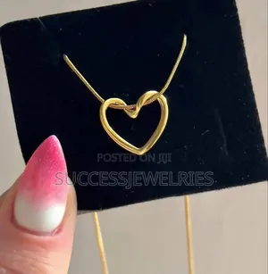 Photo - Ophilia Gold Open Heart Necklace Stainless Steel Non Tarnish