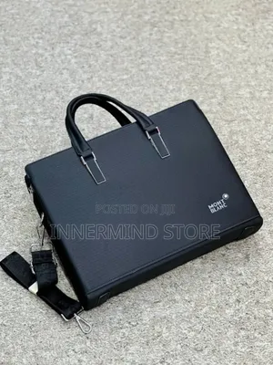 Hhigh-Quality Mont Blanc Leather Laptop Bag