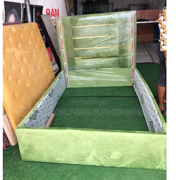 Green Shade Padded Bed Frame