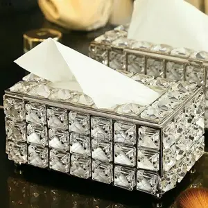 Luxury Crystal Storage Box Tissue Box Company Gift Idea