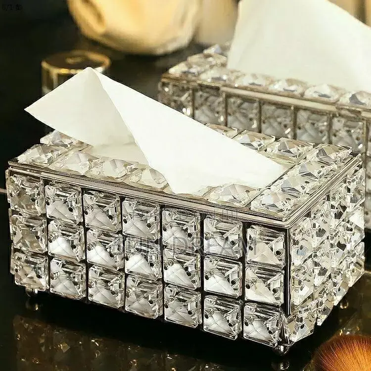 Luxury Crystal Storage Box Tissue Box Company Gift Idea