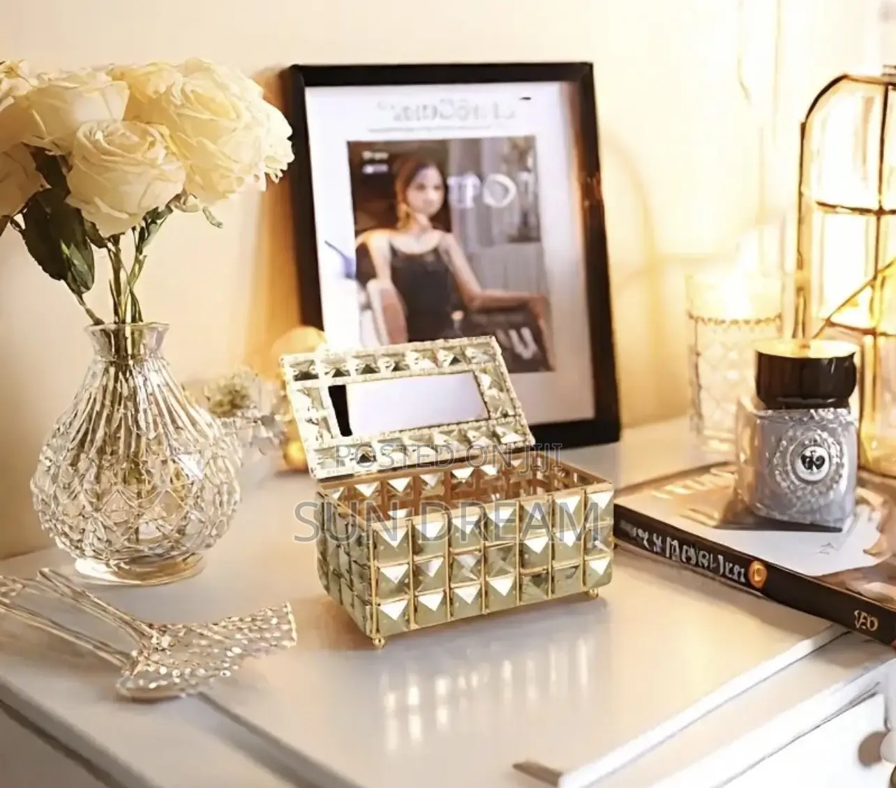 Luxury Crystal Storage Box Tissue Box Company Gift Idea