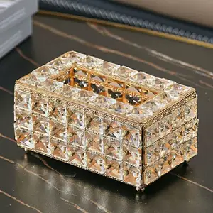 Luxury Crystal Storage Box Tissue Box Company Gift Idea