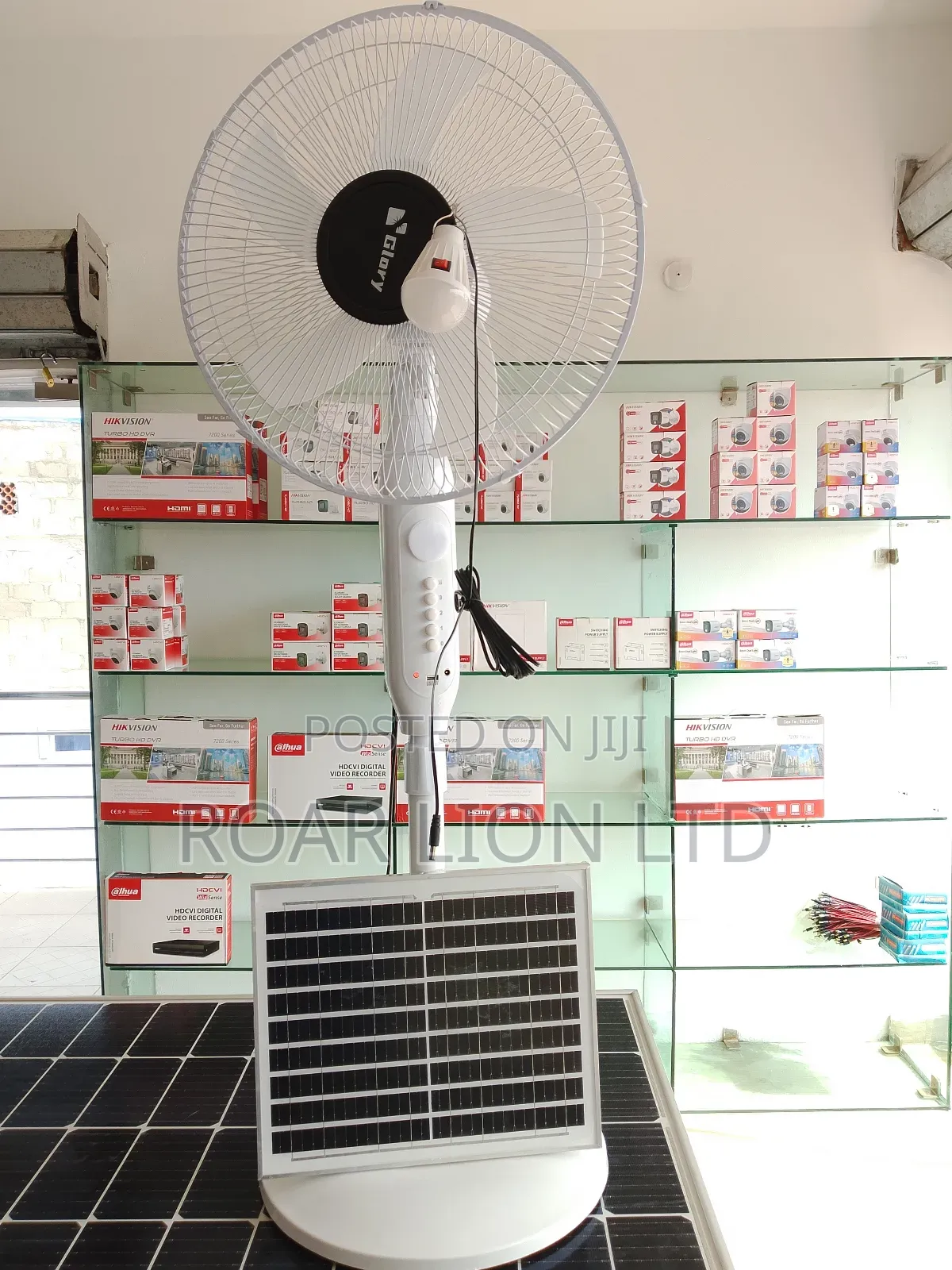 Solar Rechargeable Fan With Panel 16inches